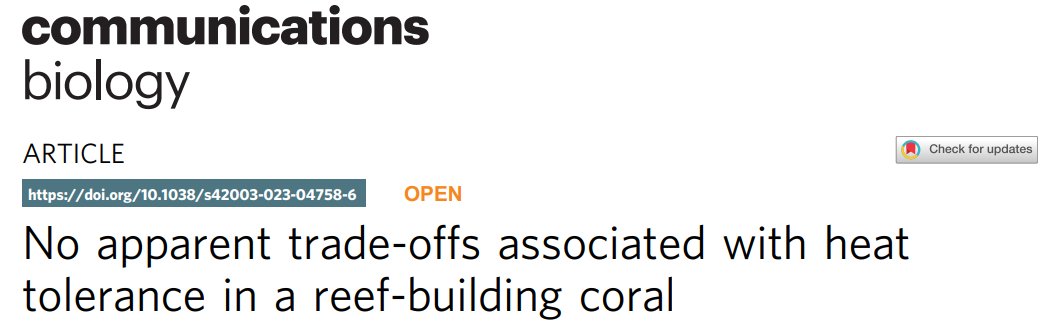 Island Evolution Lab (@island_evo_lab) on Twitter photo RT reef_combo: RT <a href="/LiamLachs/">Liam Lachs</a>: 📢New paper in <a href="/CommsBio/">Communications Biology</a> 📢
🪸 Exploring trade-offs between coral heat tolerance and both colony growth + reproductive traits.
🌡️ Implications for adaptation under climate change.
📖Read more:
- thread
- paper: … RT reef_combo: RT <a href="/LiamLachs/">Liam Lachs</a>: 📢New paper in <a href="/CommsBio/">Communications Biology</a> 📢
🪸 Exploring trade-offs between coral heat tolerance and both colony growth + reproductive traits.
🌡️ Implications for adaptation under climate change.
📖Read more:
- thread
- paper: …