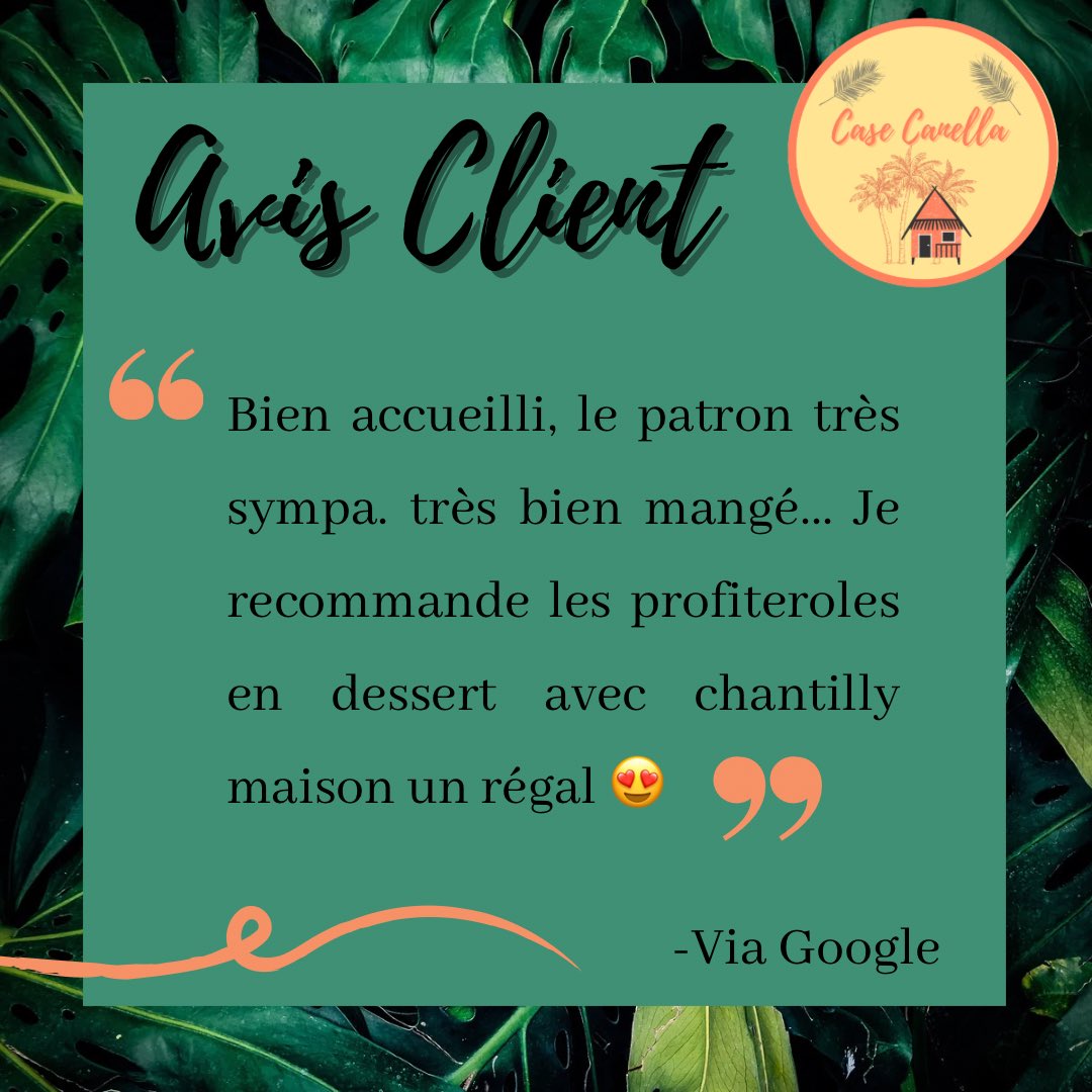 case_canella's tweet photo. AVIS CLIENT 🌴
________________________

#buxerolles #poitiers #casecanella #restaurantcasecanella #restaurant #restaurantbuxerolles #restaurantpoitiers #pizzeria #creperie #promotion #promotions #offre #aemporter #avis https://t.co/LjcUMRu76m