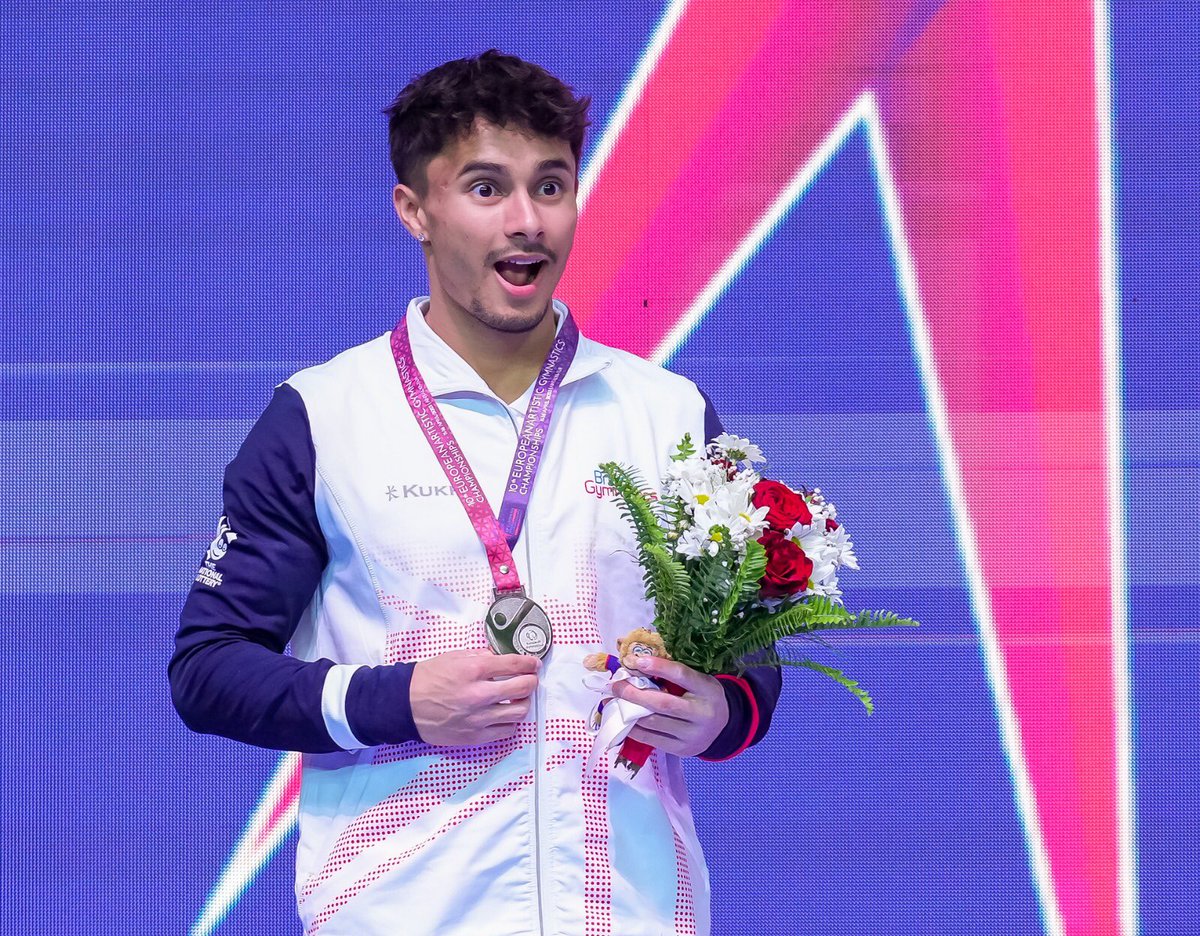 BritGymnastics's tweet image. 😲 Yes Jake it’s true!

You’re the European all-around silver medalist 🥈