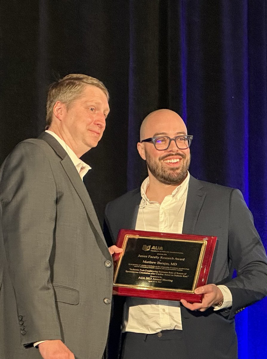 Frederic T. (Josh) Billings IV, MD, MSc (@ftbiv) on Twitter photo Dr. Matt Barajas receiving Junior Faculty Research Award for Laboratory Science at <a href="/AUA_Anesthesia/">Association of University Anesthesiologists</a> conf. #IARS23. His work on ischemic post-conditioning (IPoC) improving knowledge on cardiac arrest survival. <a href="/American_Heart/">American Heart Association</a> <a href="/VUMC_Anes/">VUMC Anesthesiology</a> #bhrobbins scholar! Dr. Matt Barajas receiving Junior Faculty Research Award for Laboratory Science at <a href="/AUA_Anesthesia/">Association of University Anesthesiologists</a> conf. #IARS23. His work on ischemic post-conditioning (IPoC) improving knowledge on cardiac arrest survival. <a href="/American_Heart/">American Heart Association</a> <a href="/VUMC_Anes/">VUMC Anesthesiology</a> #bhrobbins scholar!