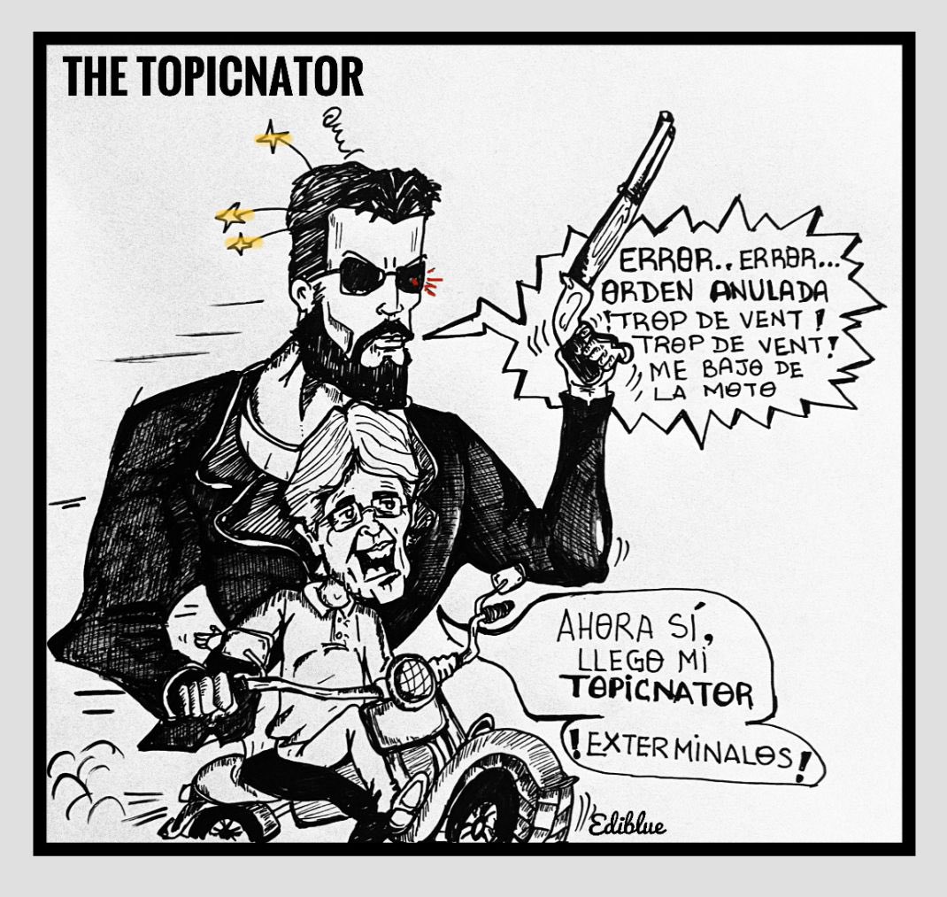 diariopinion's tweet photo. Compartimos la caricatura del día: “The Topicnator”. Por #ediblue
#caricatura #entretenimiento #dibujo #humorpolitico #entretenimiento #arte #humor #artedigital #Ecuador #topic #tropdevent https://t.co/lFLpKpGCpc
