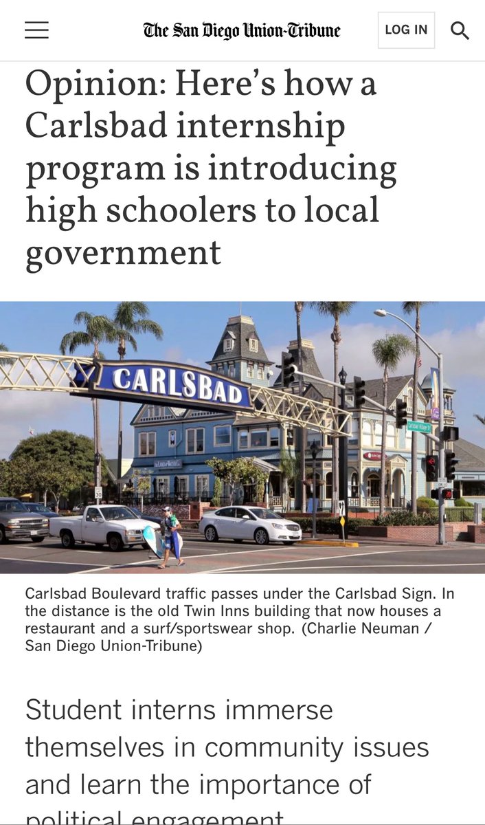 I co-wrote an op-ed in <a href="/sdut/">The San Diego Union-Tribune</a> promoting #civiceducation through #localgovernment w/ @burrows_spencer, high school history teacher &amp; 11th grade dean at <a href="/PacRidgeSchool/">Pacific Ridge School</a>. Thanks to Nadia R., Nicole R., Ava W., &amp; Gabriella M. for sharing their experiences!

sandiegouniontribune.com/opinion/commen…