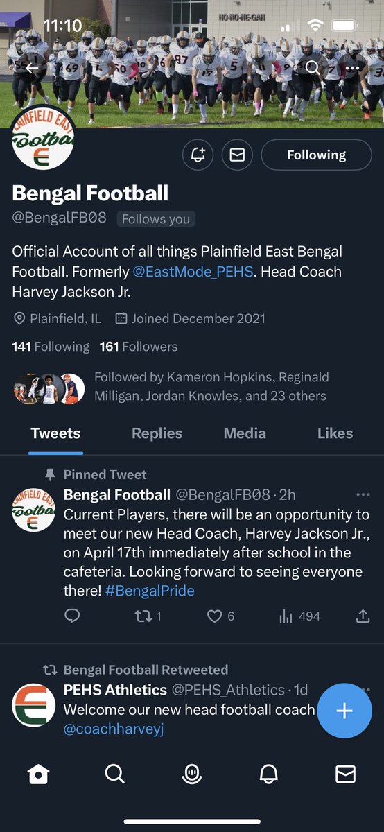 QuinnMorris07's tweet photo. Go follow @BengalFB08 to catch up with Plainfield East football. https://t.co/f2OurfIvPS