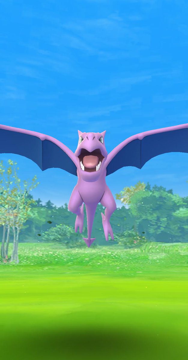 LadyDi1002's tweet photo. Woooooooooah. I pulled over with A QUICKNESS!! 😁

#FirstShinySinceMarch

#ShinyAerodactyl

#BadIVs

#IllTakeItJustBecause https://t.co/KXqFEAZ2cn