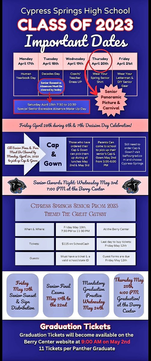 📞 <a href="/CySpringsHS/">Cypress Springs HS</a> Seniors23 a 👀 ahead. #Repost #AllDayEveryDay
<a href="/2015CSPrincipal/">Dr. Cheryl T. Henry</a> <a href="/tlgreen22/">Tiffany Green</a> <a href="/CoachOFagan/">Oji Fagan</a> <a href="/CoachKC_Rider/">Kyuara “KC” Rider</a> <a href="/CoachBLayton/">Coach Layton</a> <a href="/Coach87AKA/">Coach Adams</a> <a href="/coachcarter1911/">CoachCarter7</a> @cyspringccs @Collins_CSHS_DI <a href="/TroyCollavo/">Dr. Troy Collavo</a> <a href="/KSC_CSHS/">K. S. Childress</a> @harjo_mr <a href="/cyspringstrack/">Cy Springs Girls Track and Field</a> <a href="/ARTeducator7/">Wauna Johnson</a> <a href="/CSPN_DM/">Cy Springs Producers</a> <a href="/The1CoachTee/">T.Rogers</a>