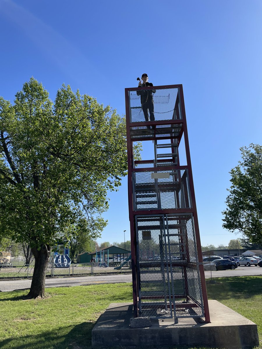 KempMath's tweet photo. Barbie Bungee is one of the best parts of my statistics class @Seneca_High. We collect data and predict the total number of rubber bands needed. Then they test them out on the @SHSRedHawkBand tower. https://t.co/fADbcFOpje