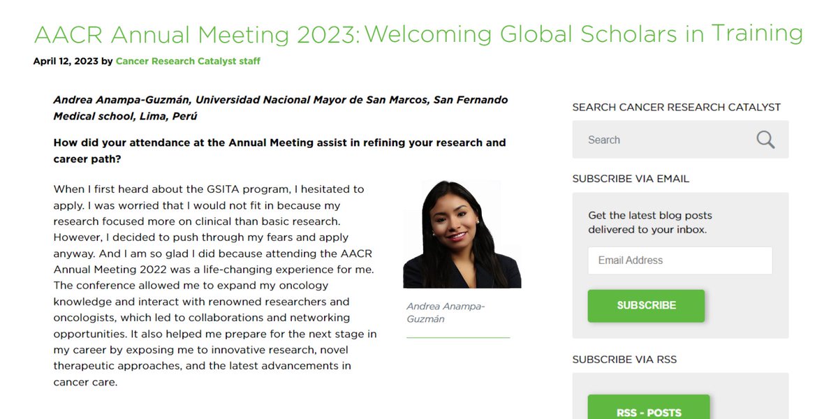 My blog about my experience as a Global Scholar-in-Training Awardee at #AACR22 (GSITA) is out on the @AACR webpage
LINK: aacr.org/blog/2023/04/1…

#ProudtobeGIM #MedEd #IMProud #FutureMedRes #SurvOnc #GlobOnc #IMG #lymSM #AACR23 #HOFellows