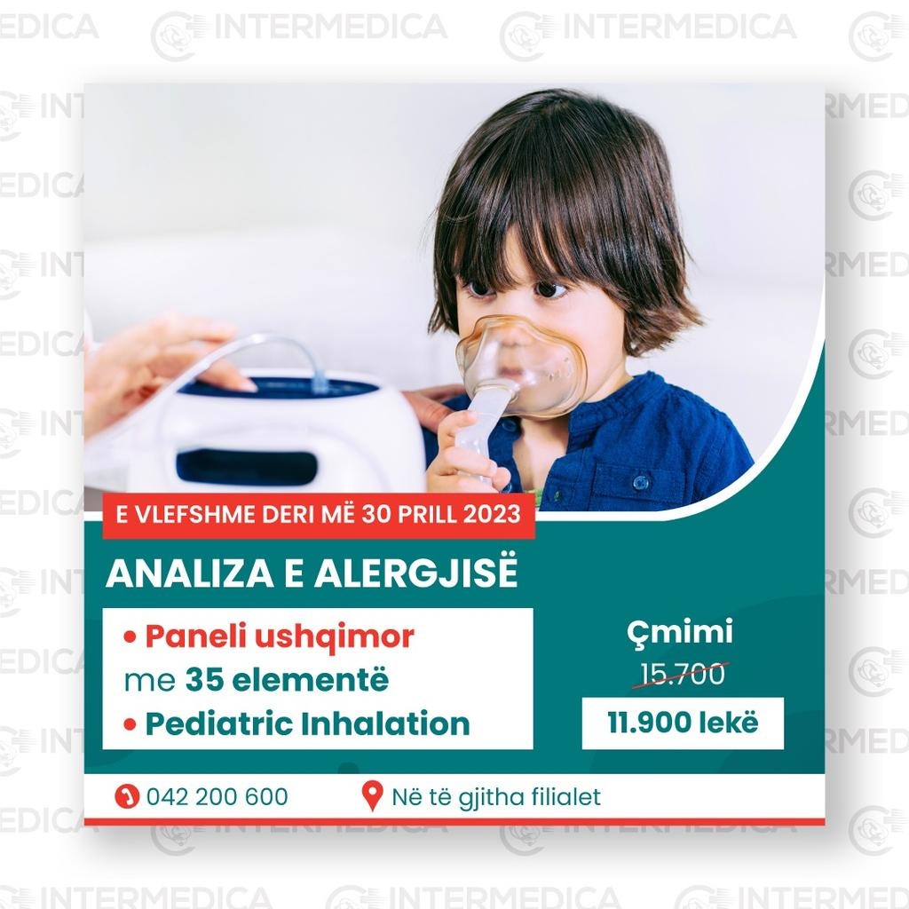 shqiptarjacom's tweet image. Intermedica ju vjen në ndihmë me paketën e alergjive për moshat pediatrike, me kombinimin e dy paneleve më kryesore. Përfitoni paketën e alergjisë për vetëm 11.900 Lekë në të gjitha filialet e 

#intermedica #laborator #shqiperi #shendet #life #care #laboratory #science #lab