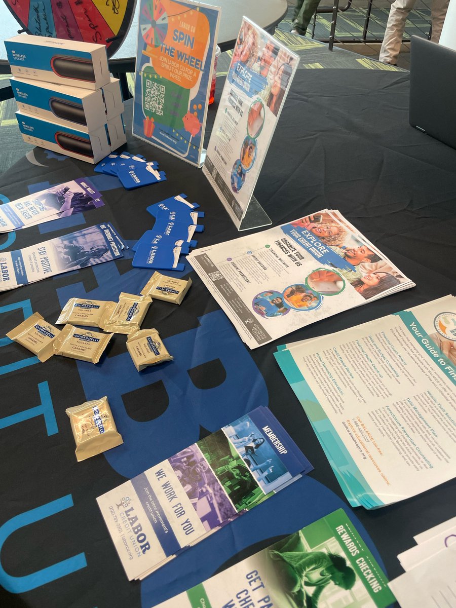 LaborCreditU's tweet photo. We had a blast at @udc_eduย yesterday! Thank you to those who stopped by and spun our wheel! Remember you have until next Wednesday to establish your account to get your turn to spin for a fun prize! ๐๐โ๏ธ
#udcfirebirds #laborcu #spinthewheel https://t.co/MmkBHgSvna
