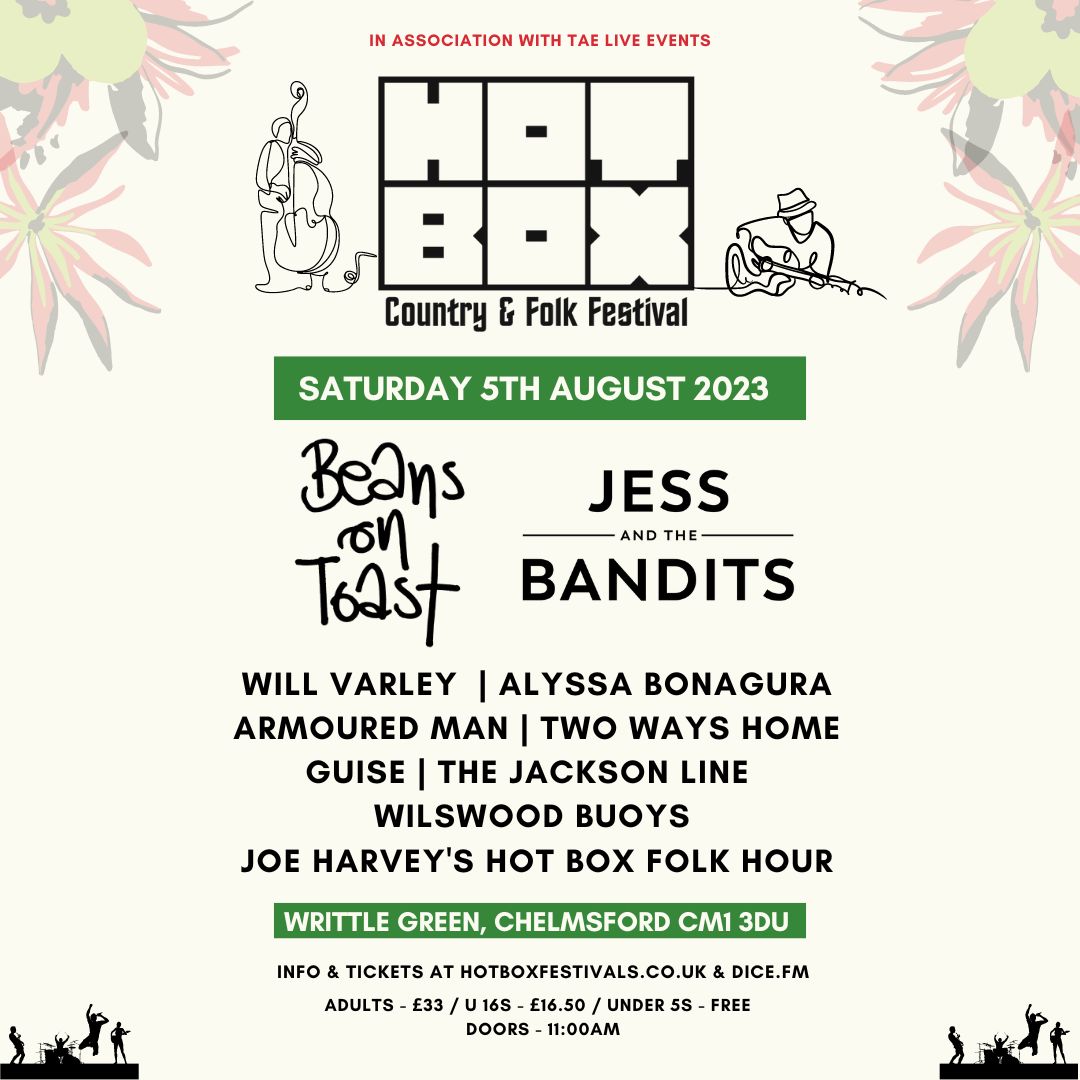 Hot Box Live and TAE Live Events are delighted to announce the inaugural Hot Box Country and Folk Festival, to be held on Writtle Green on Saturday 5th August 2023. Tickets available now on the link below - link.dice.fm/hotboxfest