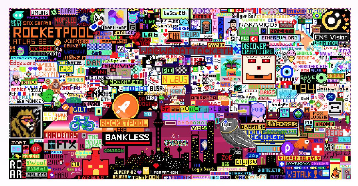 frogatars's tweet photo. Can you find the #FROGATAR?! On the wall now… #Shapella #Arbitrum #EVMavericks https://t.co/jBNGNEkHT2