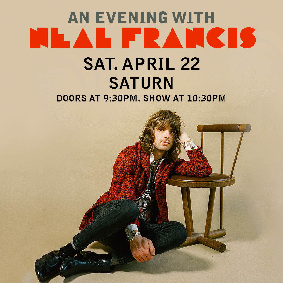 4/22! After St. Paul & The Broken Bones and Wilco, keep the party going and spend an Evening with Neal Francis live! Doors 9:30pm, Show 10:30pm. Tickets available here: bit.ly/3FbTsrS We can't wait to have @thenealfrancis back in Birmingham! See you there!
