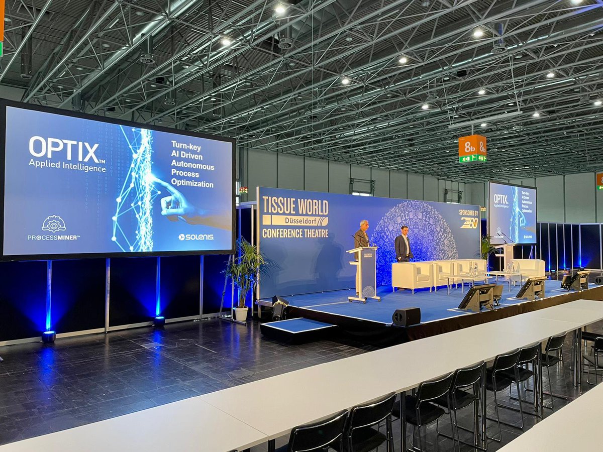 ProcessMiner_'s tweet photo. Flashback to #TissueWorld Düsseldorf! We had a blast with our incredible partner @TeamSolenis, showcasing its latest innovations for tissue and towel #manufacturing. Together, we're committed to driving advancements in the industry &amp; providing the best products for our customers. https://t.co/R6yBKzm2gp