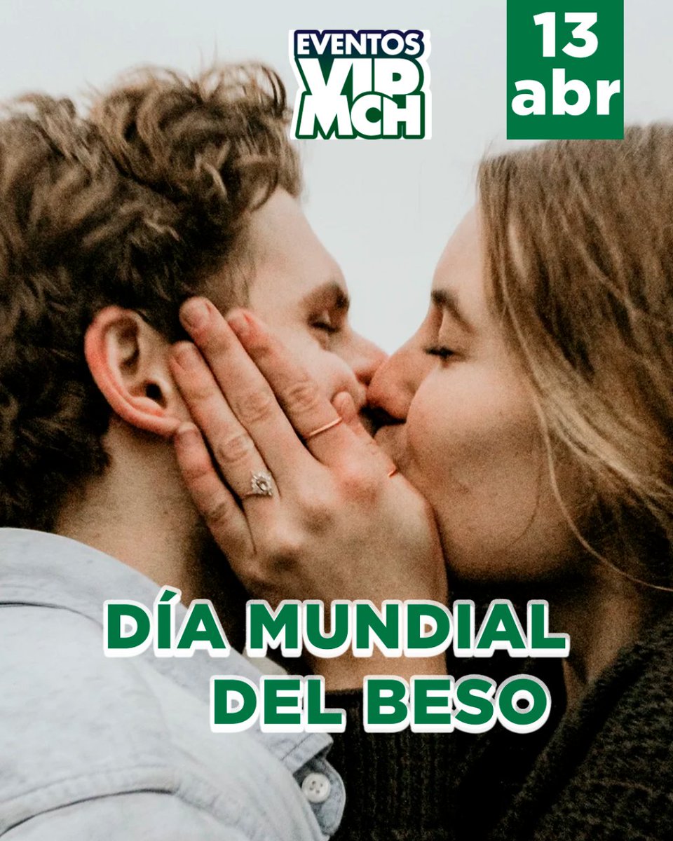 eventosvipmch's tweet photo. El #DíaInternacionalDelBeso 💋se celebra el 13 de abril de cada año para conmemorar el beso más largo de la historia, que duró 58 horas. La romántica hazaña se registró en un concurso en Tailandia. 👩❤️💋👨
¿Recuerdas el beso más especial de tu vida? 😙
#eventosvipmch #diadelbeso https://t.co/bSJ7xmgbN8