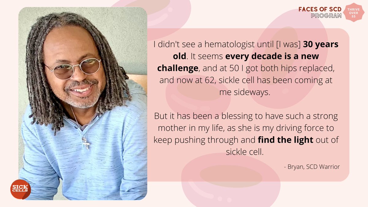 SickCells's tweet photo. "Us looking normal is a source of the problem because most people don't believe something is going on. After all, I don't look sick. But I still require monthly blood transfusions. - Bryan, SCD Warrior #thriveover55 #agingwithscd #sicklecellwarrior #sicklecell #sicklecelldisease https://t.co/vh1HW1S12q