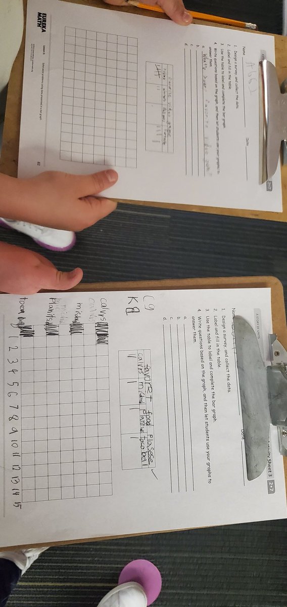 Students surveying classmates to gather data. Then they will use their data to make bar graphs. Perfect 1/2 day activity!