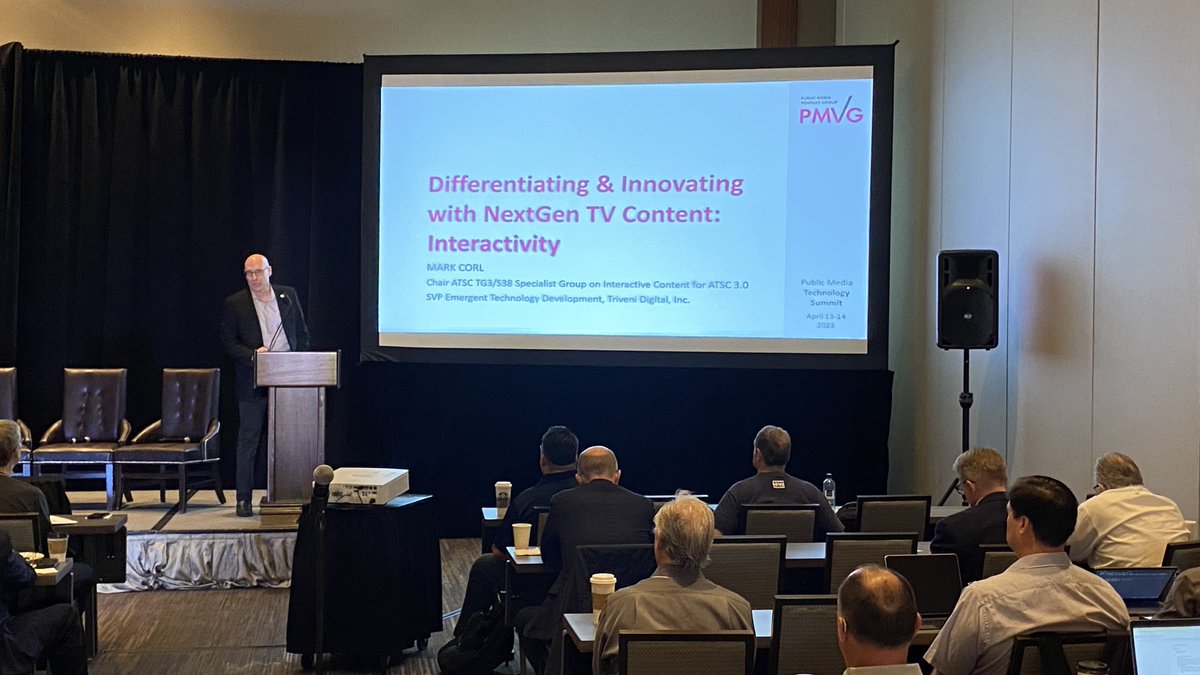First pre #nabshow show gig....our Mark Corl is talking about interactivity at the PMVG event
#atsc3 #nextgentv #broadcastmedia #broadcastengineering