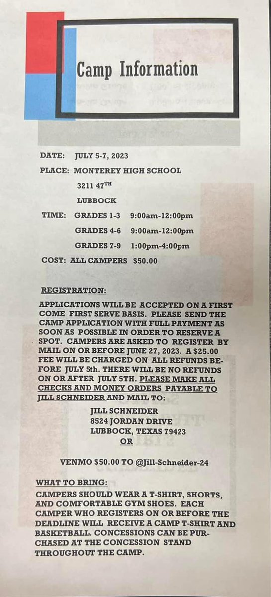 montereyGBB's tweet photo. Hey guys!! Here is information on our camp this summer!! July 5th-7th!!

Link to register online: 

https://t.co/iquzrujBVa https://t.co/upeHteGcay