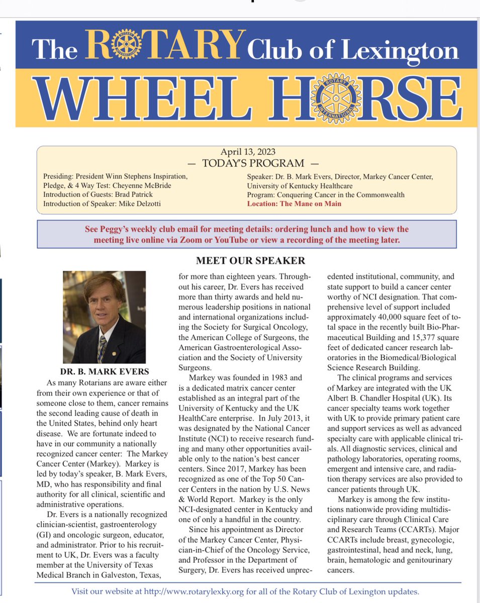 Excited to hear today’s speaker, Dr. R. Mark Evers.