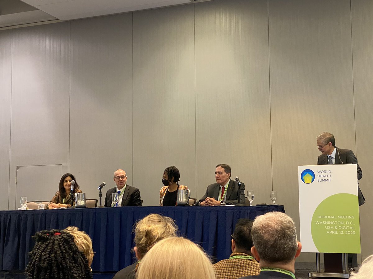 WorldHealthSmt's tweet photo. “If we put #health and #equity at the heart of all policies we can gain societal trust that we desperately need.“ stresses @WHO Regional Director for Europe @hans_kluge 
#WHSWashington2023 https://t.co/9N9Bza4AAJ