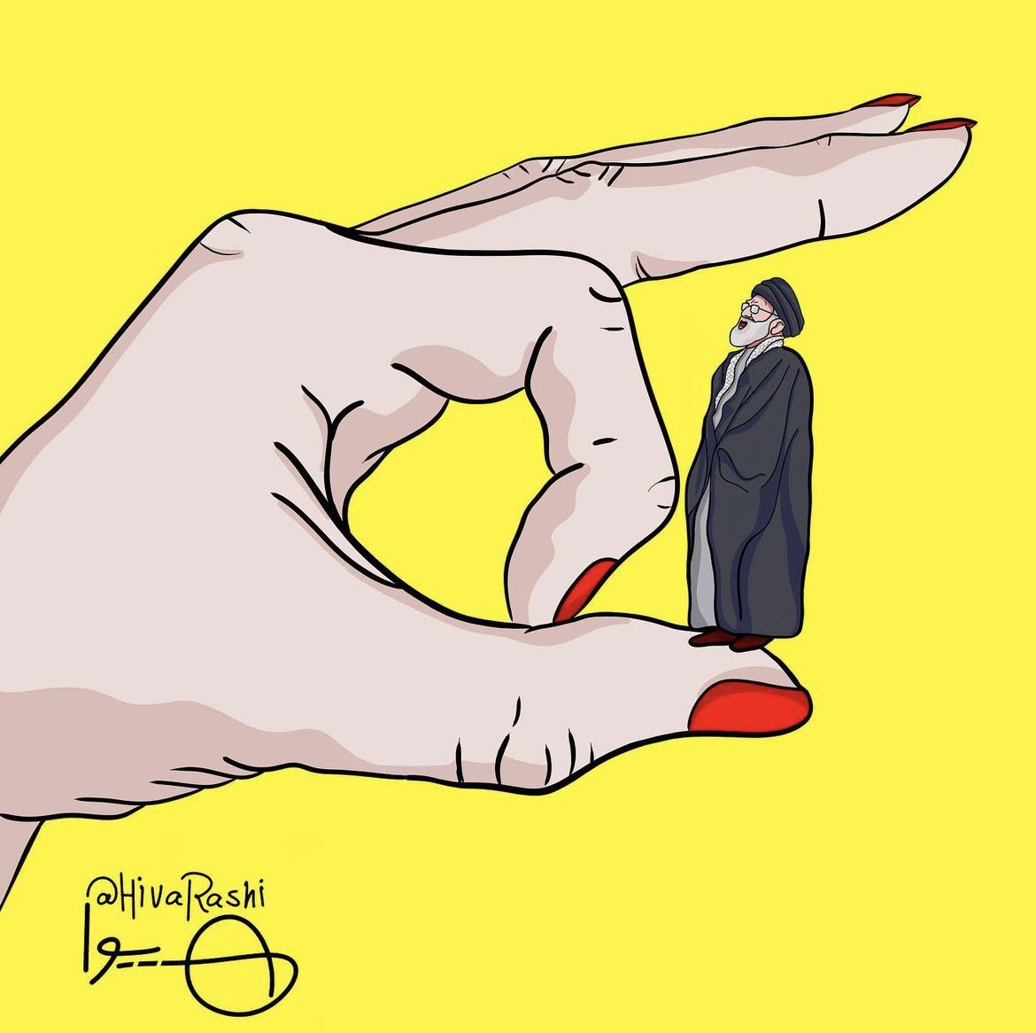 Neue Karikatur von <a href="/HivaRashi/">HIVA Rash.</a> 
#IranRevolution #IRGCterrorists