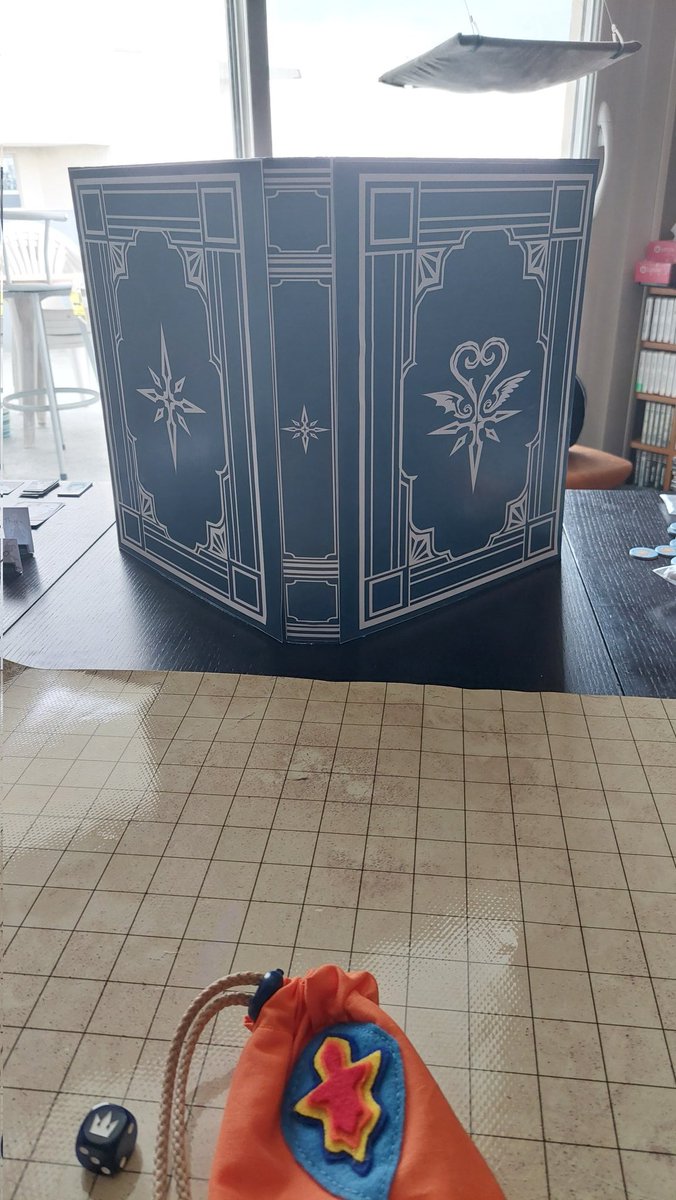 FloraCoquelicot's tweet photo. We're trying a homemade Kingdom Hearts TTRPG tonight and both the DM and I got carried away
(Huge thanks to @MHeartz97 for the Book of Prophecies / DM Screen design, and we've got the KHUX crew by @Nijuukoo watching over us) https://t.co/vkNKagOx3z