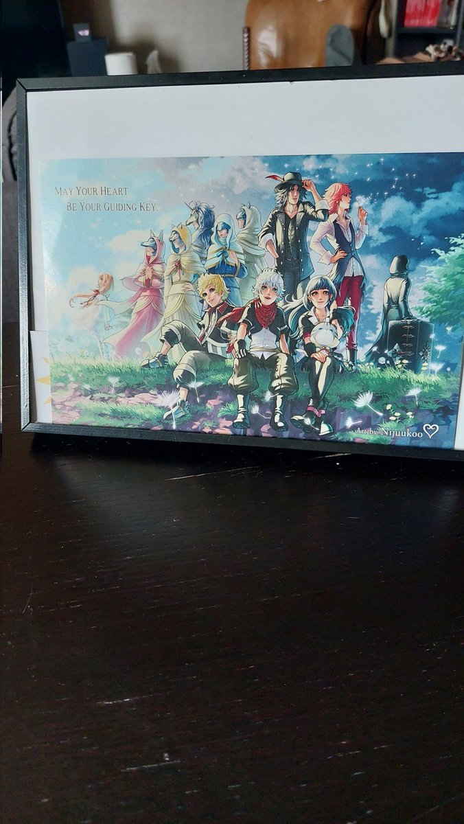 FloraCoquelicot's tweet photo. We're trying a homemade Kingdom Hearts TTRPG tonight and both the DM and I got carried away
(Huge thanks to @MHeartz97 for the Book of Prophecies / DM Screen design, and we've got the KHUX crew by @Nijuukoo watching over us) https://t.co/vkNKagOx3z