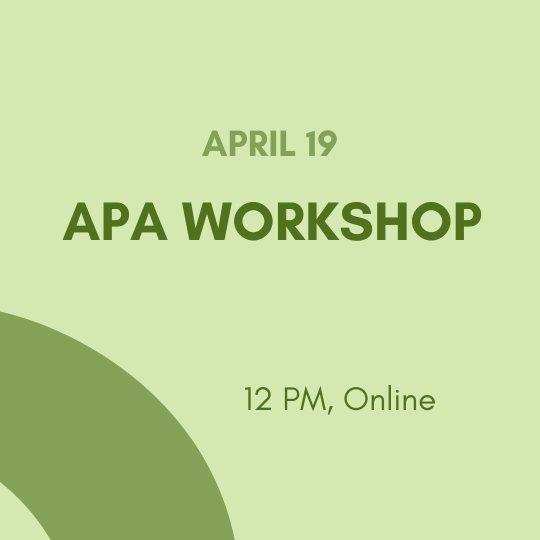 VCUWritingCtr's tweet photo. This week's workshops: 
-APA Workshop on Wednesday, April 19 at 12pm
-Research Writing Process Workshop on Thursday, April 20 at 2pm

#vcu #virginiacommonwealthuniversity #vcuwritingcenter #vcuwritestuff #vcurams #vcu2026 #vcu2025 #vcu2024 #vcu2023 https://t.co/jF8ieSKRS9
