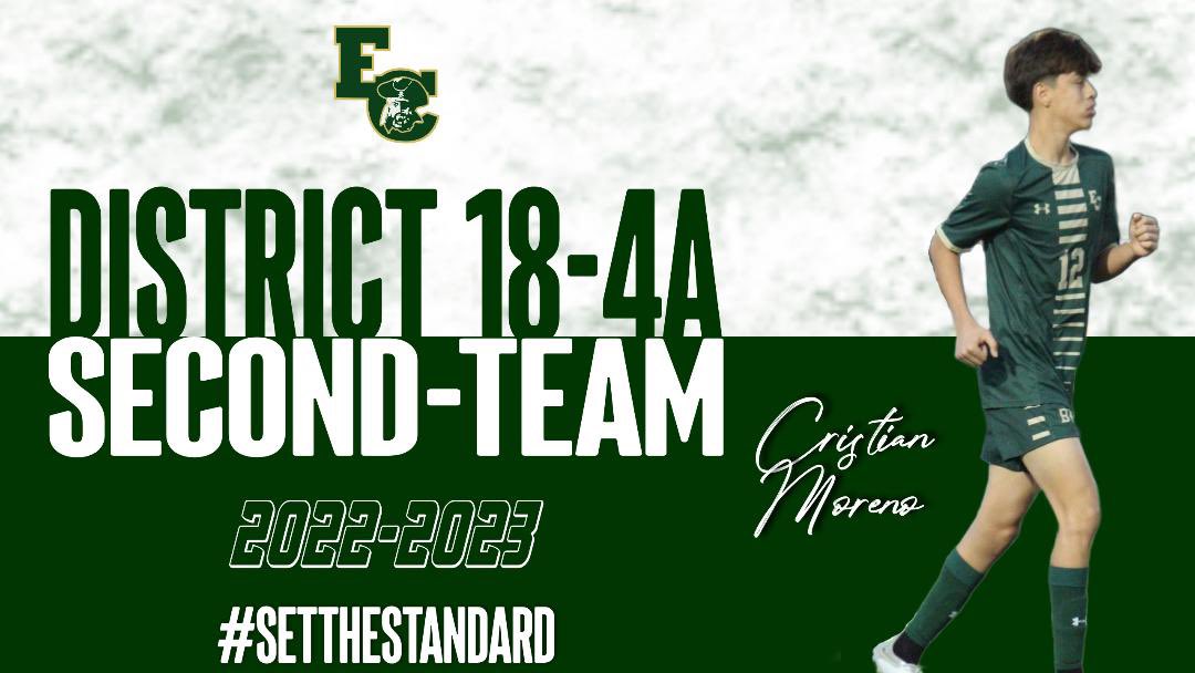 ECBucsSoccer's tweet photo. Started every game at defender for us this year as a freshman 👀

2022/2023 District 18-4A 2nd Team All-District: Cristian Moreno https://t.co/9MY8QQFB7d