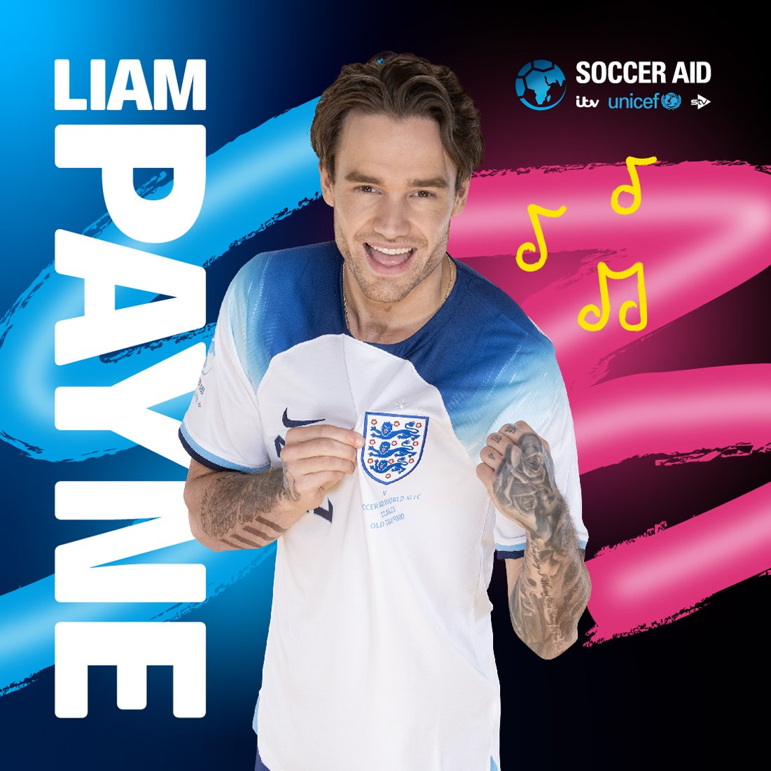 LiamPayne's tweet photo. So excited to be back for @socceraid supporting the amazing @unicef_UK for a second year💙

Get your tickets for the big game at Old Trafford: https://t.co/jfXuIP2KIn https://t.co/3I9MkW9gmf