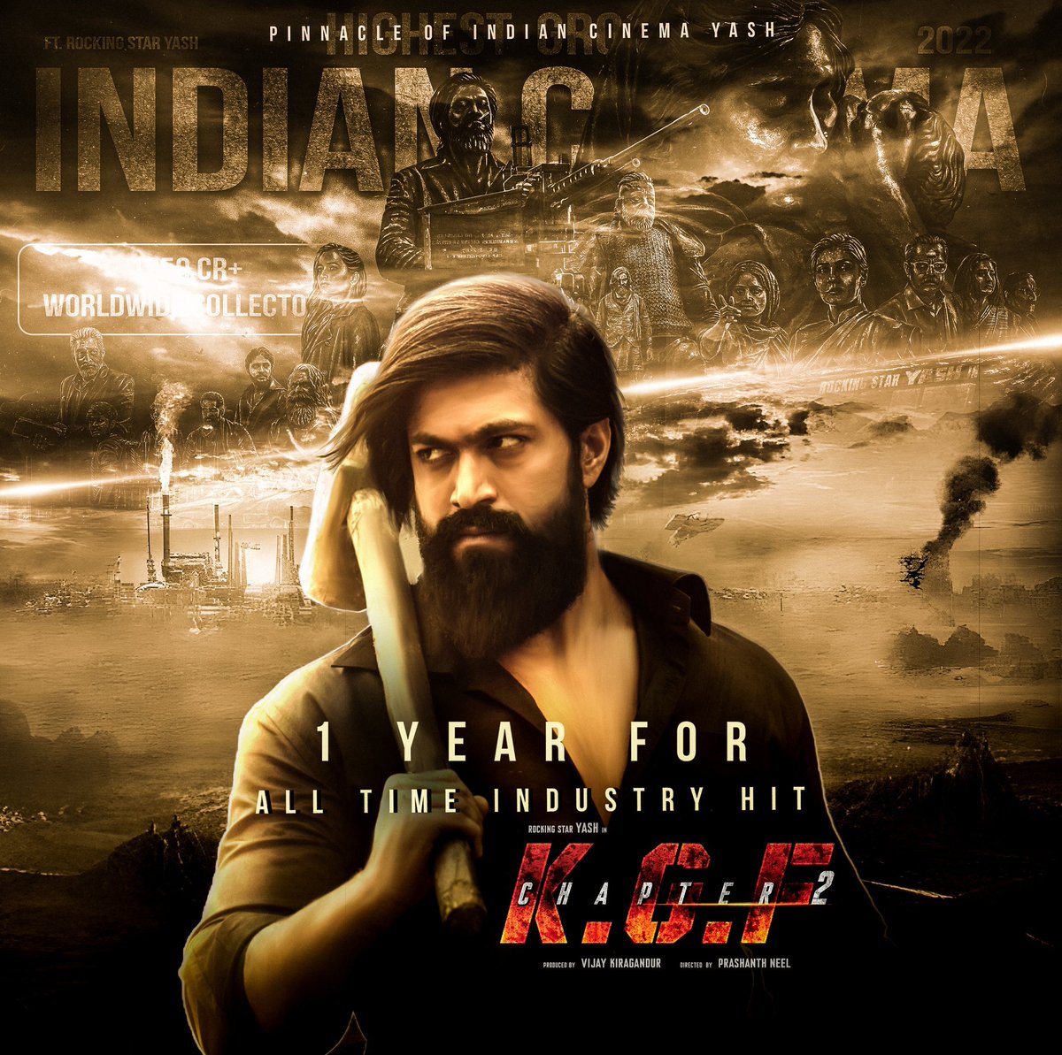 ronithsachin's tweet photo. People asking why are u celebrating #KGF2 Its just a Cinema?
Before in Bollywood they just addressed us  as Madrasi!
Until KGF made an impact Bollywood never knew there were movies made in Kannada
But #KGFChapter2 broke all barriers and made them look at KFI
#Yash #PrashanthNeel