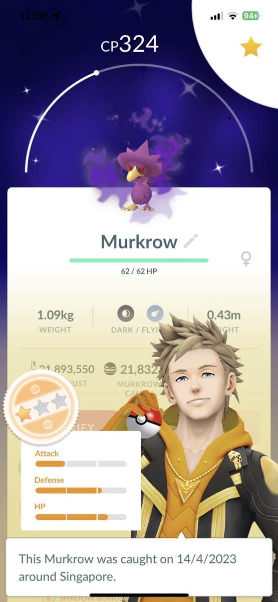 WcStryker's tweet photo. Finally opened dex for shiny murkrow🥰
Didn’t think this purple shiny is so beautiful 😌
40th shadow shiny ✨✔️
#Murkrow #Shadowshiny #Opendex https://t.co/X9rmhWzMwn