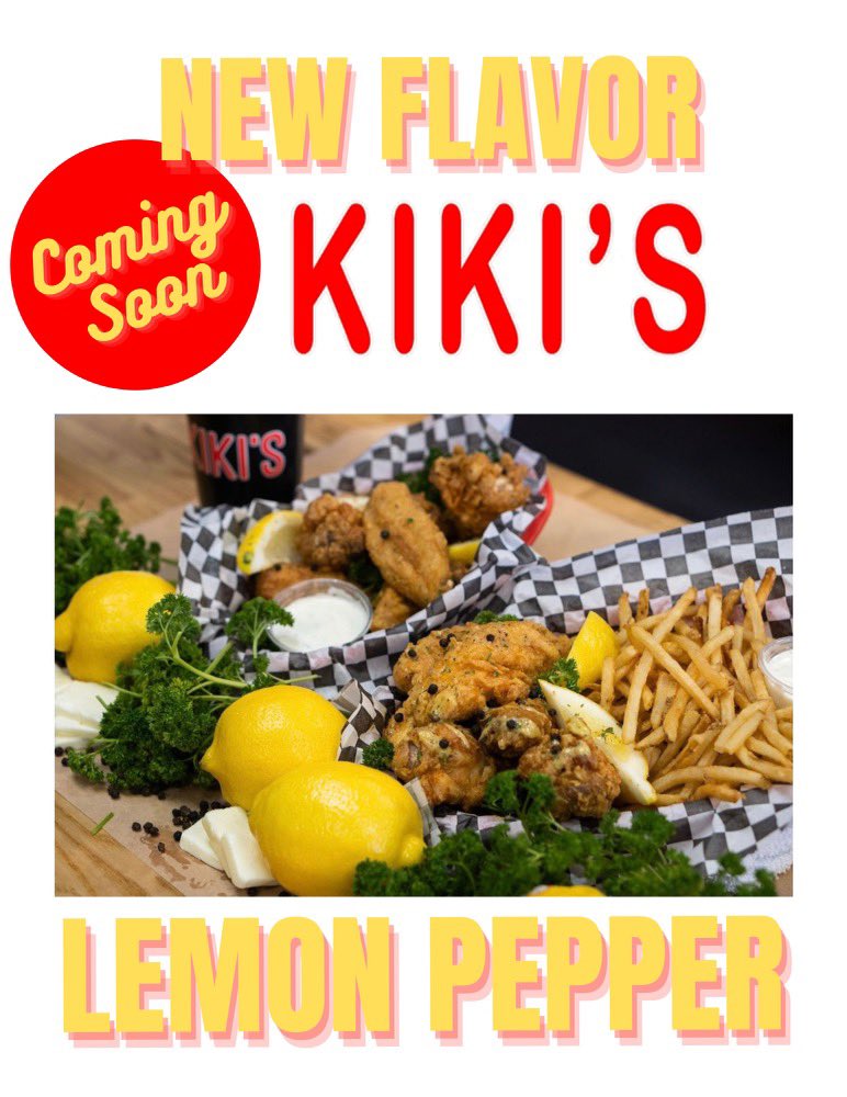KikisCP's tweet photo. NEW FLAVOR COMING SOON🚨

👉🏽Kiki’s Chicken Place is adding a new flavor to the roster!

🍋You’ve been asking for Lemon Pepper so now it’s coming soon to a Kiki’s near you! https://t.co/38CvwyqdmX