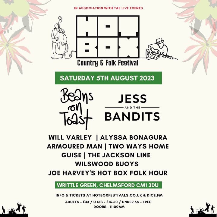 We are delighted to announce that we will be playing for @HotBoxLiveEvent at the inaugural Hot Box Country&Folk Festival, to be held on Writtle Green on Saturday 5th August 2023. Tickets available now on the link below - link.dice.fm/hotboxfest