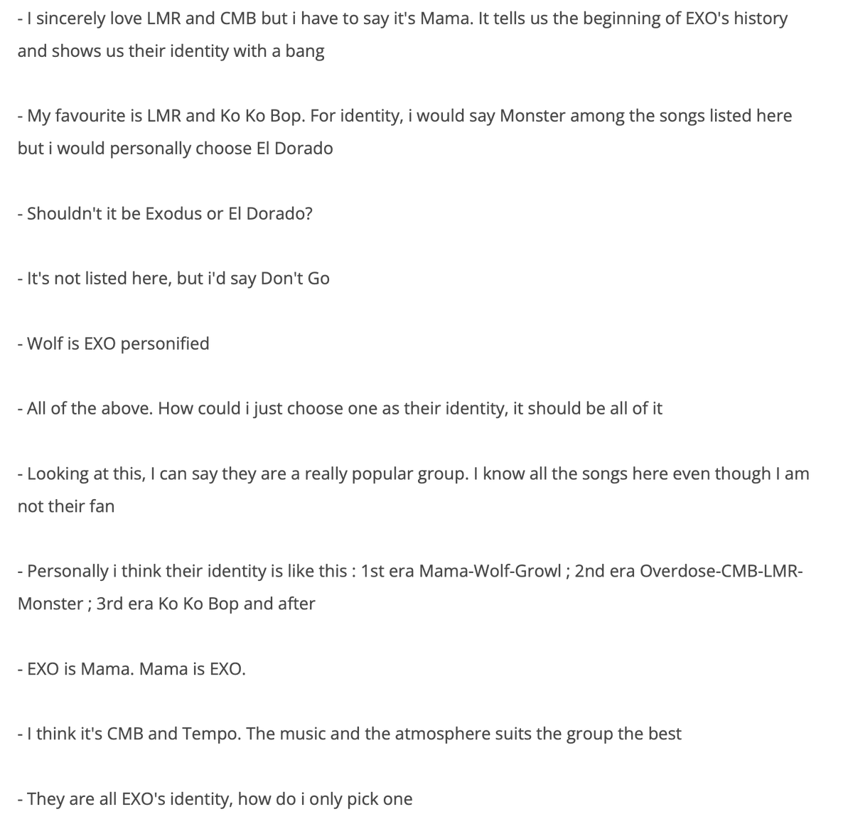 netzonexo's tweet photo. [Instiz] Except for Growl, if you had to choose 1 song that represents #EXO's identity? @weareoneEXO  

link: https://t.co/JM11xv0nGx https://t.co/PvqXusGRZN
