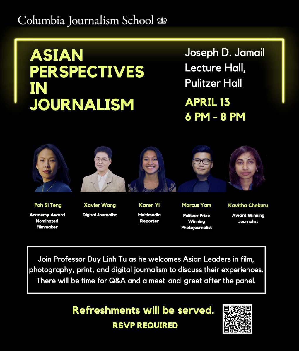 Join us Thursday, April 13th @ 6 PM in Pulitzer Lecture Hall, 3rd FL
This is Open to the CU Community- so invite a friend.

Event sign-up link: eventbrite.com/e/asian-perspe…