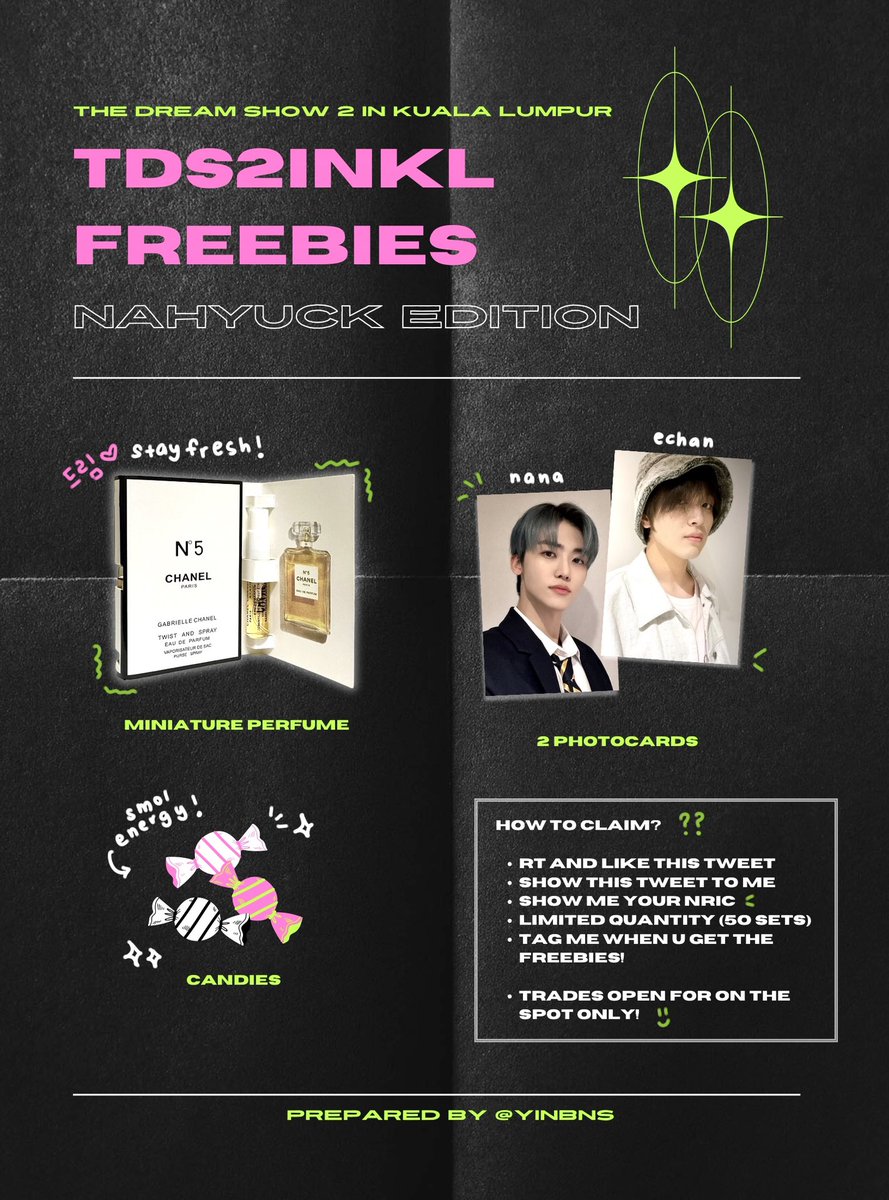 staryzneo's tweet photo. ⌗ freebies for #TDS2inKL 

hello! i will be giving out nahyuck edition freebies on d-day~ limited to 50 sets only ✔️

ꕀ rules in the picture 
ꕀ axiata arena 
ꕀ location &amp; time: TBA 

see you guys soon! ⋅εïз⋅🤍 https://t.co/UDb1Sp39oC