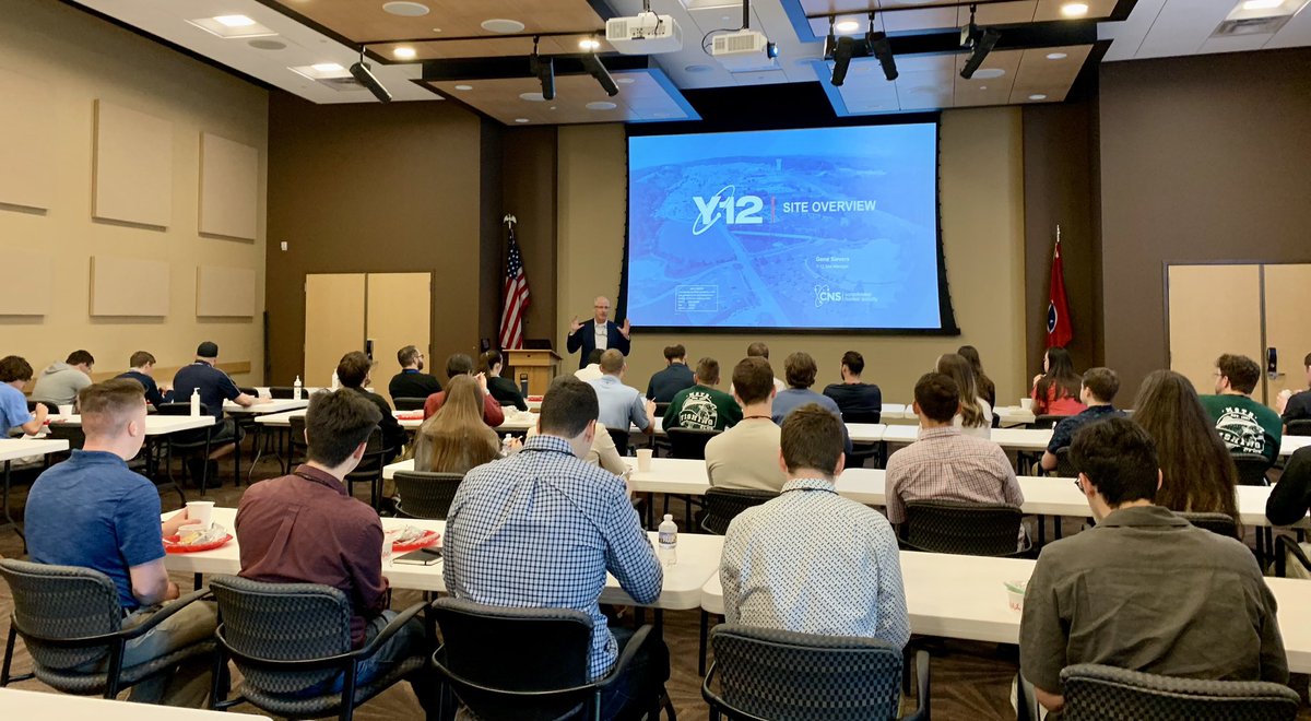 y12nsc's tweet photo. We enjoyed hosting #ANS2023StuCon attendees at Y-12 today. The students received a site overview, toured the site, and visited the Oak Ridge Enhanced Technology and Training Center. CNS is a proud Torchbearer sponsor of the conference at @UTKnoxville. #ANSstudent @ANS_org @UTANS https://t.co/Bz15PO9jKn