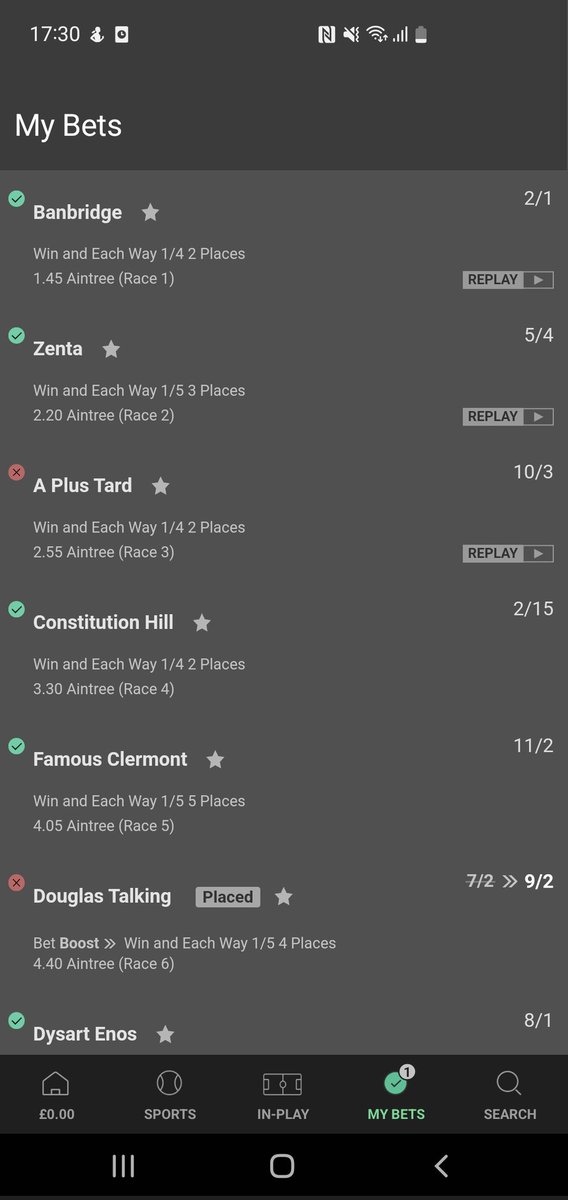 ImMasBTW's tweet photo. Put £10 on this and was 1 place of, not sure what it would've paid but was to return £36k at the start 🙃 https://t.co/ZPy540fEX4