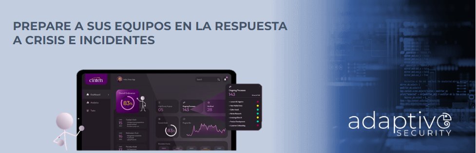 Adaptive_CL's tweet photo. Anunciamos nuestra nueva alianza con Cinten!

Cinten ofrece una plataforma de entrenamiento que permite simular distintos escenarios. Ayuda a entrenar y preparar a sus equipos con respuestas a crisis o incidentes de ciberseguridad. 

Visite su sitio https://t.co/xzcR2jCOkw https://t.co/p3ZwKzpa0n