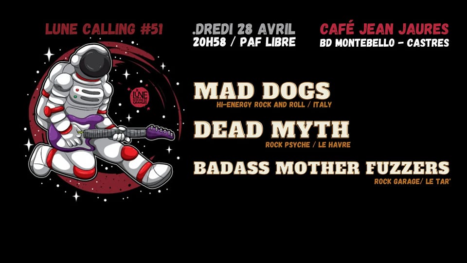 BAMotherfuzzers's tweet photo. 28/04 Castres with Iitalian band Mad Dogs and Dead Myrth (le havre) Café jean jaures https://t.co/QgZFAOChSP