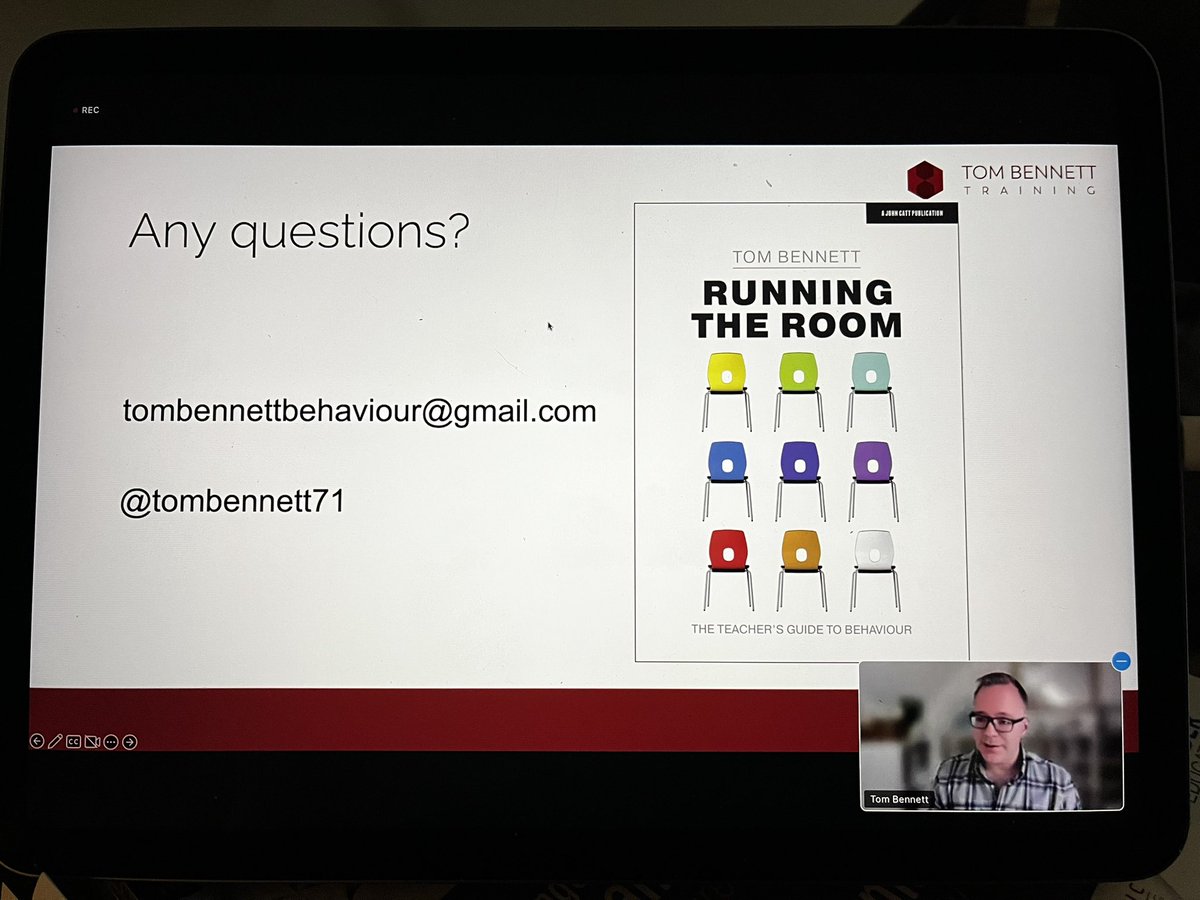 aronjchapman's tweet image. Very informative and helpful webinar by @tombennett71 today on behaviour management. I’m excited to try out new approaches to classroom management including teaching behaviour through a  ‘behaviour curriculum’. #NQT #Teacher