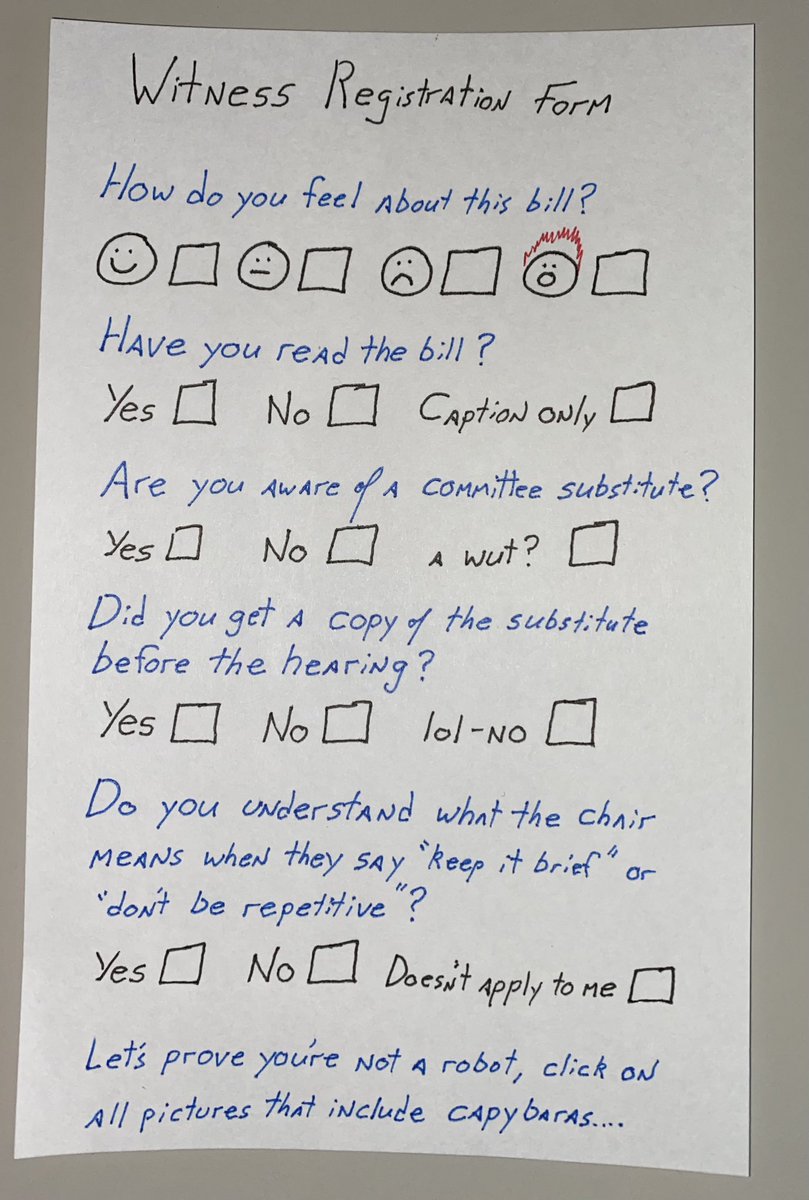 Recommended new template for committee hearing witness registration forms. 

Move adoption.