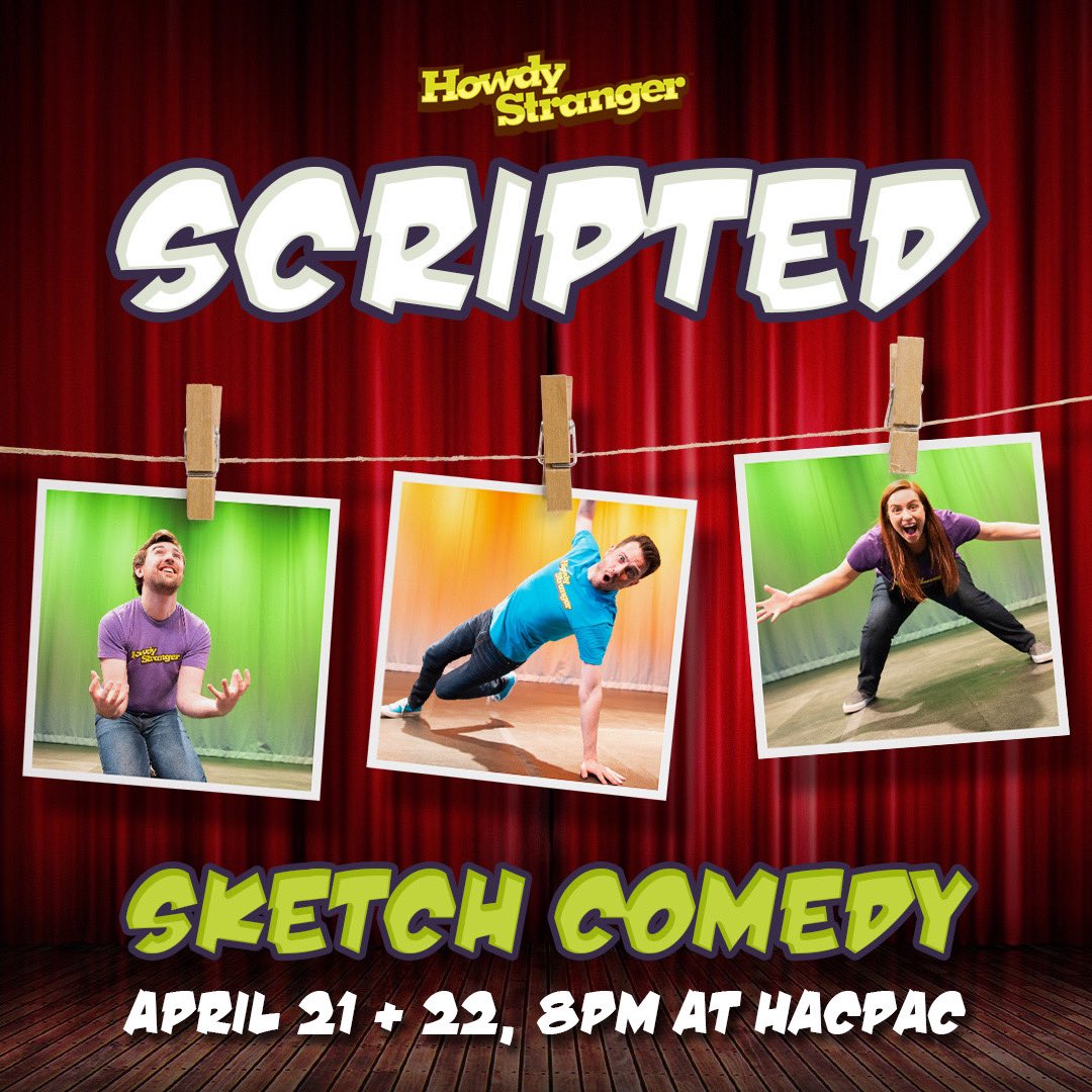 howdy_stranger's tweet photo. We’re celebrating 15 years of laughs with an anniversary show featuring original sketch comedy, standup, and improv. April 21-22 at HACPAC https://t.co/5oXAc0toXt