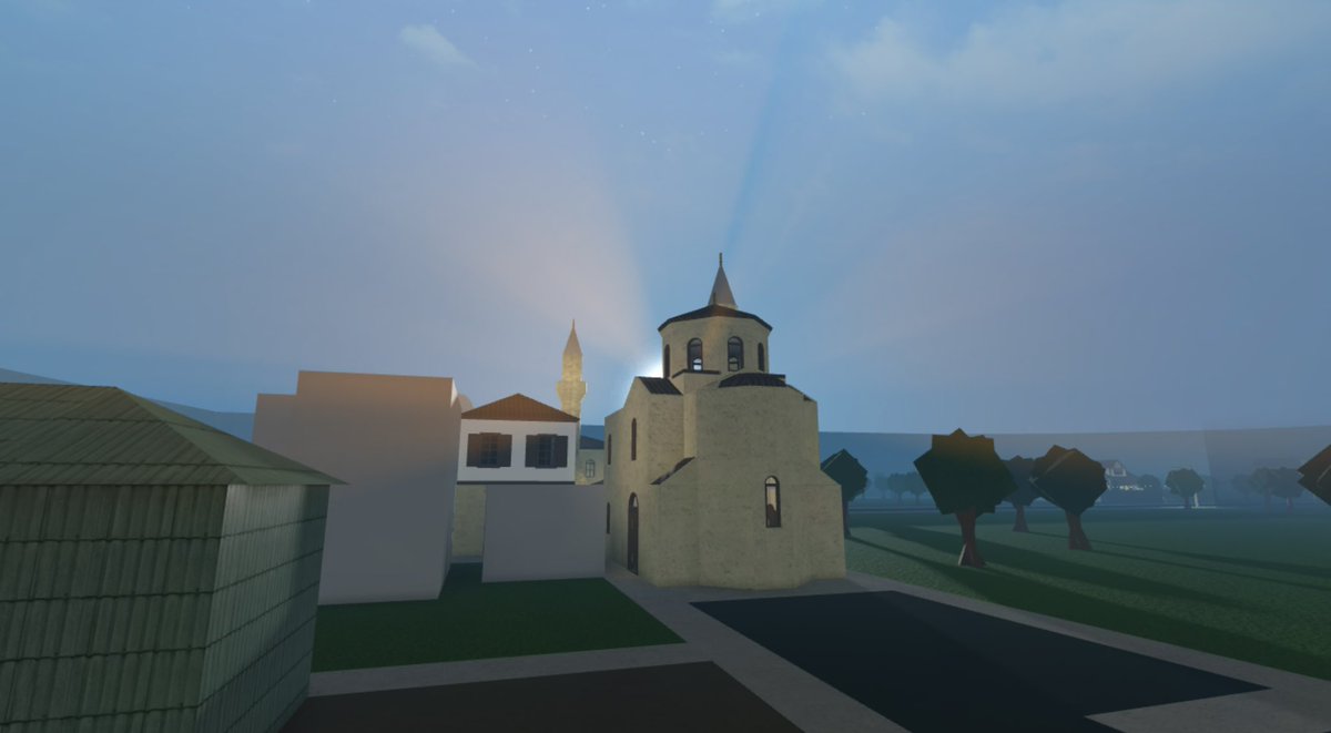 GOARCHBLOXBURG's tweet photo. I don’t usually talk about my mosques here, but I wanted to share one of them. I built this mosque in the style of a Byzantine church. I tried to incorporate features from typical Byzantine architecture aswell as those of Ottoman architecture. The result is quite interesting! https://t.co/dxOw82vtOi