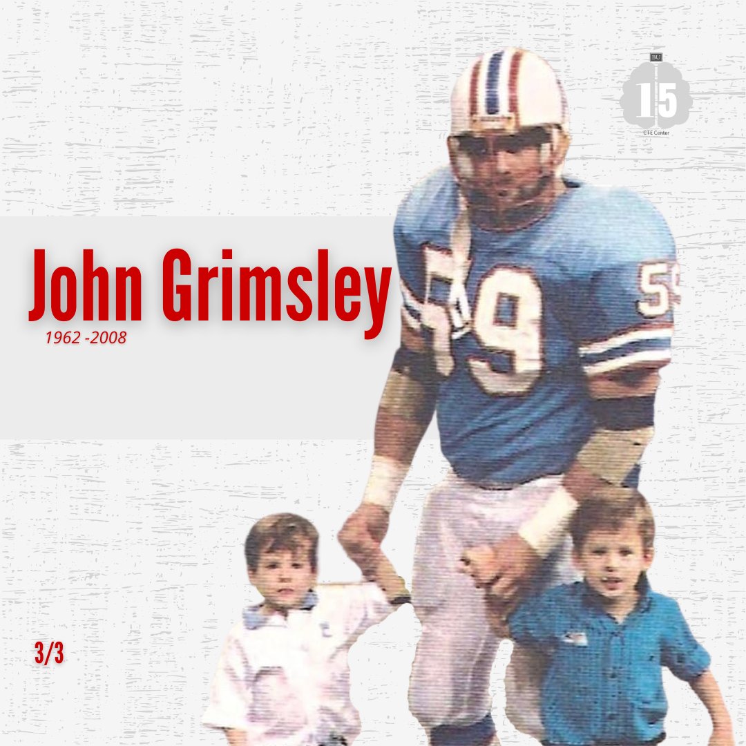 bu_cte's tweet photo. As we finish the first week of our #Flashback15 series, learn more about former NFL player John Grimsley's CTE diagnosis. We thank the Grimsley family for their generous donation and contribution to our research. (1/2) https://t.co/PSR5TjL6gs