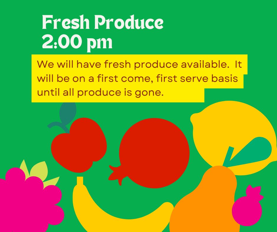 CCMossFW's tweet photo. Parents:
We have received fresh produce for our Good for You Pantry, along with a donation from Foodland in partnership with Blue Zones. It will be available at 2:00  pm until it is gone. We have a variety of fruits and vegetables. We look forward to seeing you. https://t.co/4z5pXoGz21
