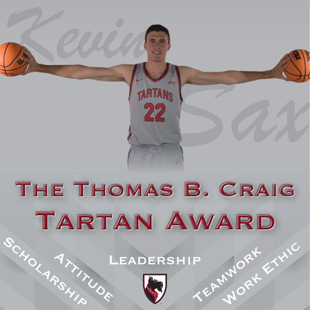 CMU_TartanHoops's tweet image. We are THRILLED to announce the 2022-23 recipient of the Thomas B. Craig Tartan Award is senior, Kevin Sax‼️ #TartanProud