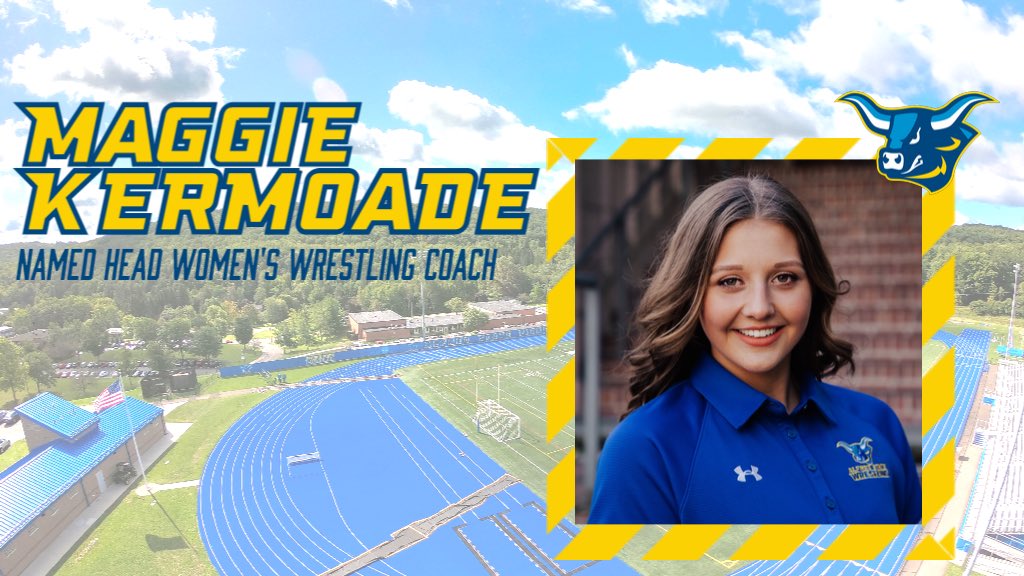AlfredWrestling's tweet photo. The wait is finally over and we are excited to announce our first ever Women’s Wrestling Head Coach, Maggie Kermoade! Wrestling keeps growing here in Alfred, NY and we are excited to have Coach K and the Women’s program starting competition next year! Full release at link in bio! https://t.co/oQbGN4G8cm