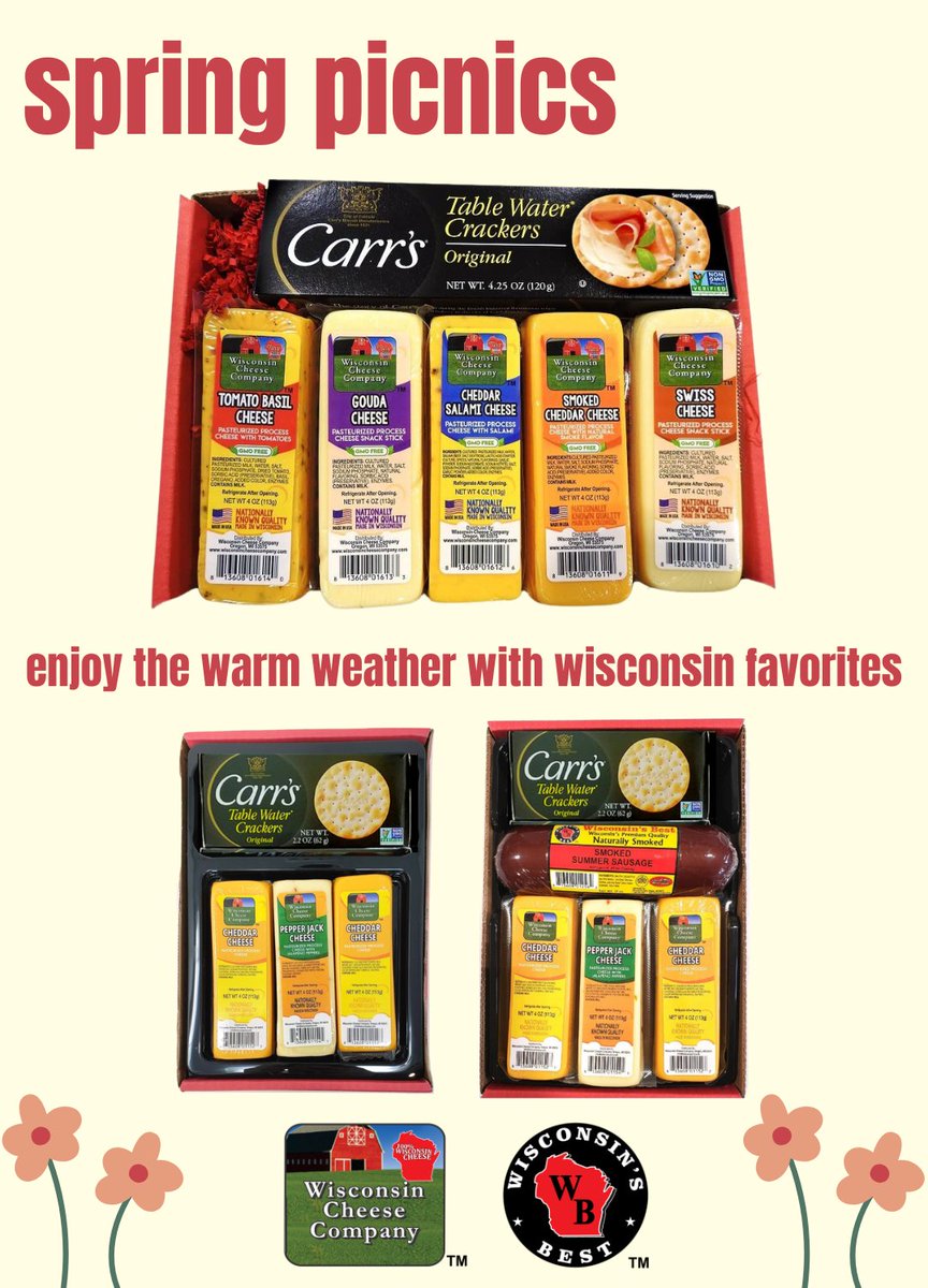 CheeseSausageCo's tweet photo. Spring is here! Enjoy the outdoors with Wisconsin favorites!

#Wisconsin #Cheese #Spring https://t.co/OslMuINNjz